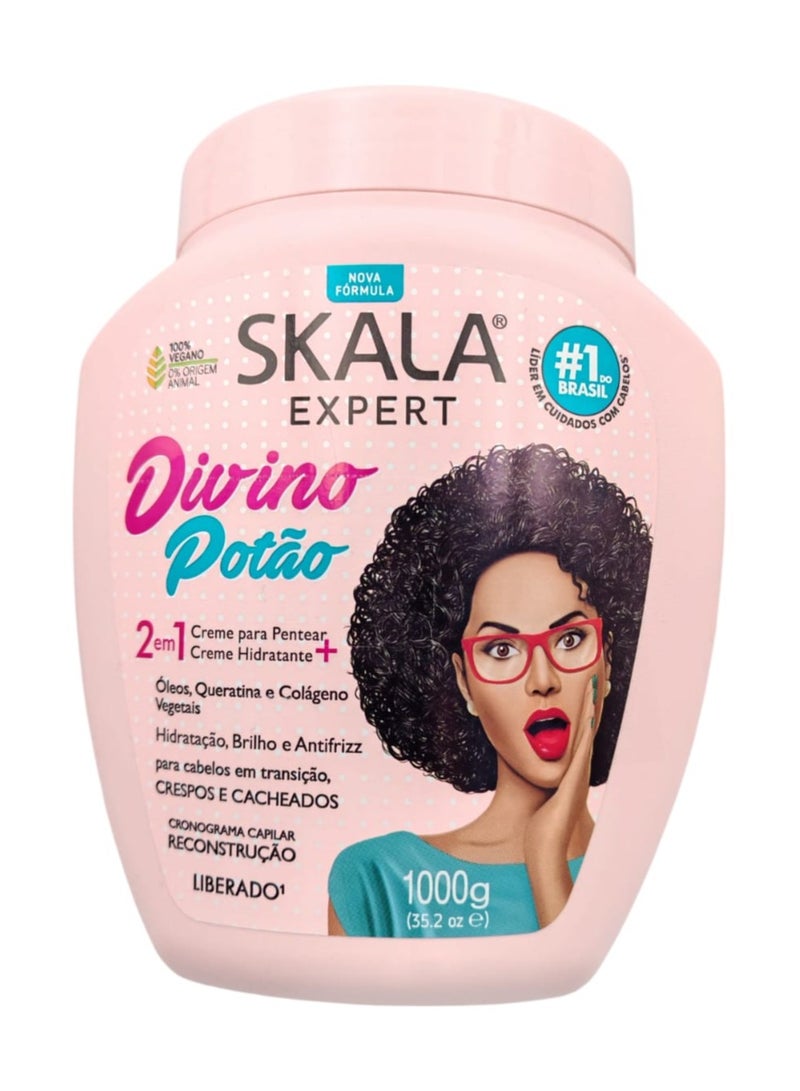 سكالا كريم شعر 1000 جرام ديفينو بوتاو بخلاصة الكولاجين والكراتين النباتي للشعر المجعد - Image 1