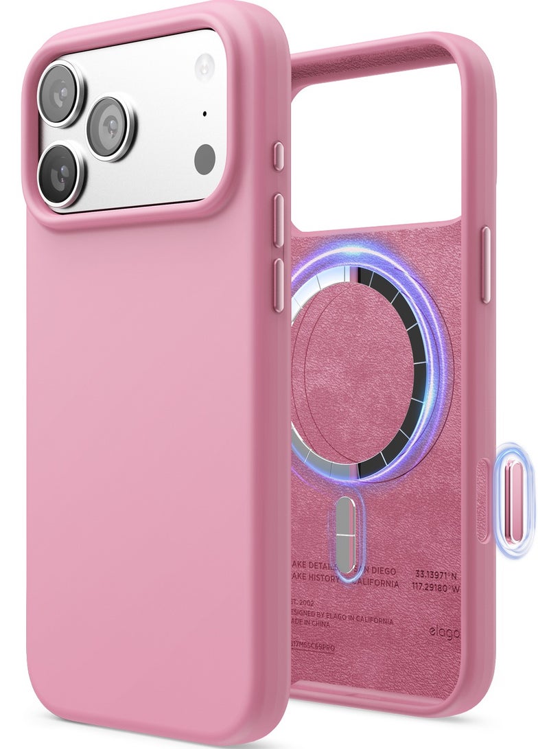 Elago Magnetic Liquid Silicone for iPhone 17 Pro MAX case cover [Camera Control Button Cover] compatible with MagSafe Shockproof - Hot Pink - Image 1