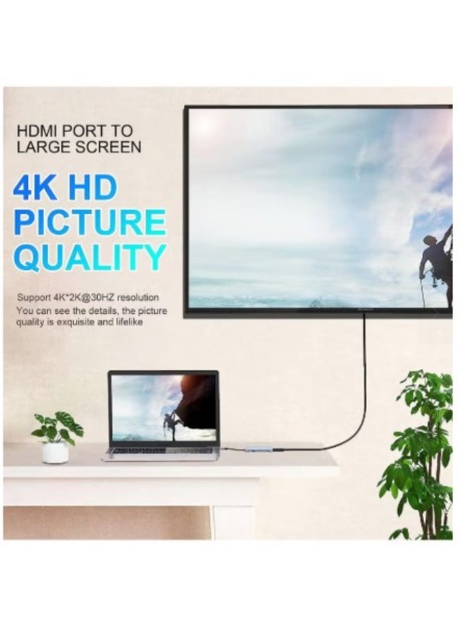 Terabyte محول C HUB USB C 11 في 1 دونجل مع 4K HDMI VGA Type C PD USB3.0 RJ45 إيثرنت قارئ بطاقات SD/TF محطة إرساء 3.5mm AUX متوافق مع MacBook Pro/Air وأجهزة الكمبيوتر المحمولة الأخرى من نوع C - Image 4