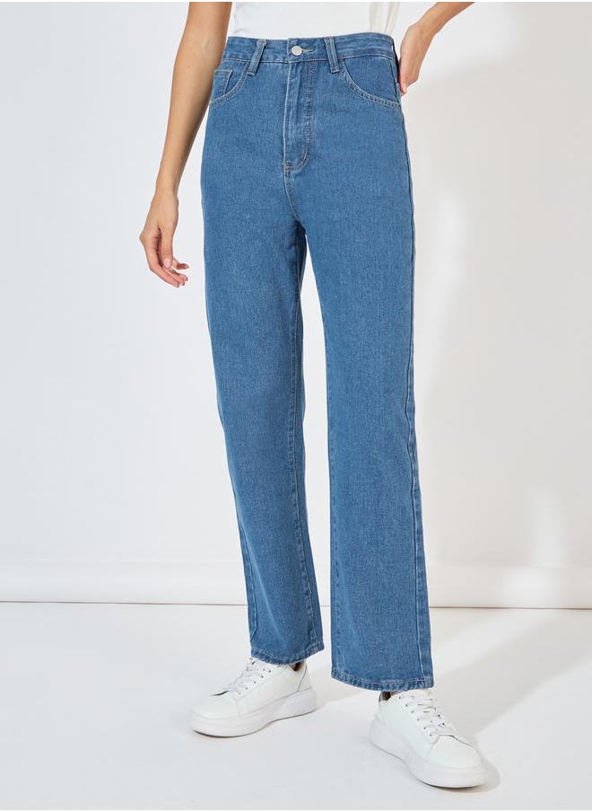 High Rise Straight Fit Jeans with Pockets - pzsku/ZCEB292E3BB30F422D851Z/45/_/1728386531/322e61dd-69cc-4ad1-a2bf-e063abe94276