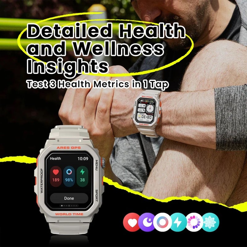 زيبليز ساعة ذكية Zeblaze Ares GPS - أبيض - Image 1