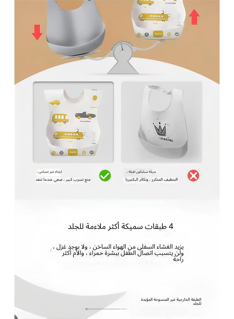 20-piece disposable baby bib set, travel feeding bib, leak-proof pad, adjustable baby bib, food collection pad suitable for babies aged 6 months to 3 years, portable water-absorbent and leak-proof baby bib, 360-degree elastic neckline, independently sealed, no need to wash. - Image 4