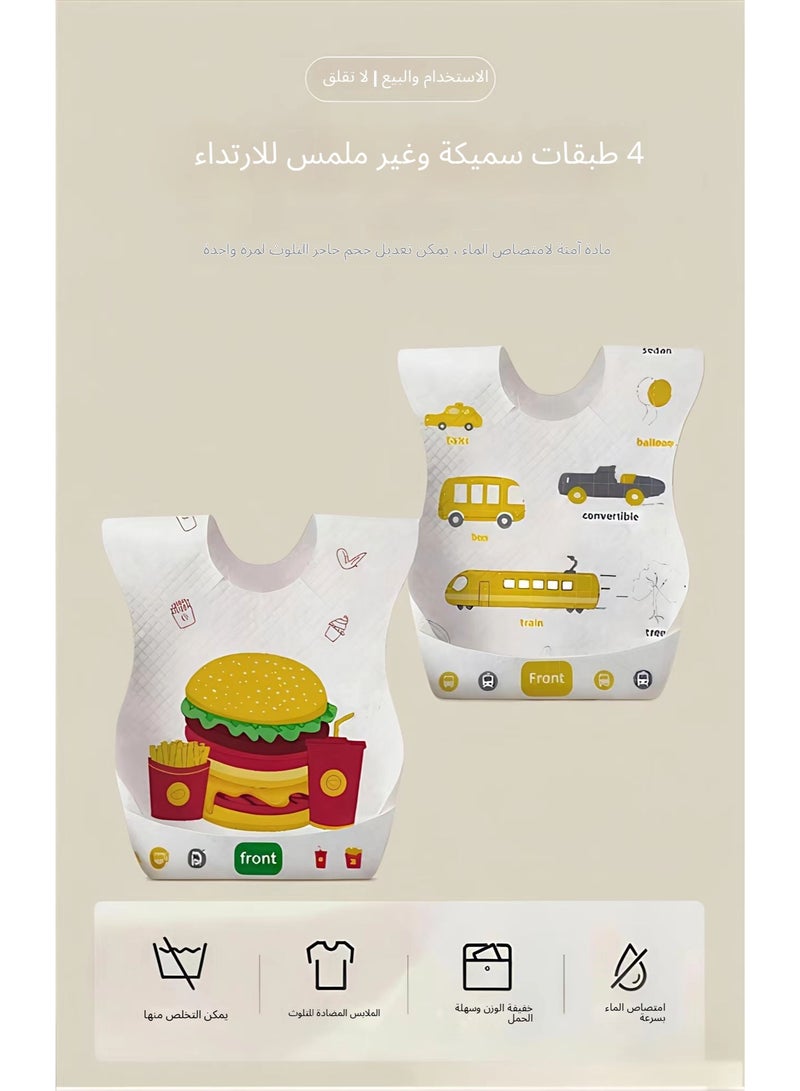 20-piece disposable baby bib set, travel feeding bib, leak-proof pad, adjustable baby bib, food collection pad suitable for babies aged 6 months to 3 years, portable water-absorbent and leak-proof baby bib, 360-degree elastic neckline, independently sealed, no need to wash. - Image 1