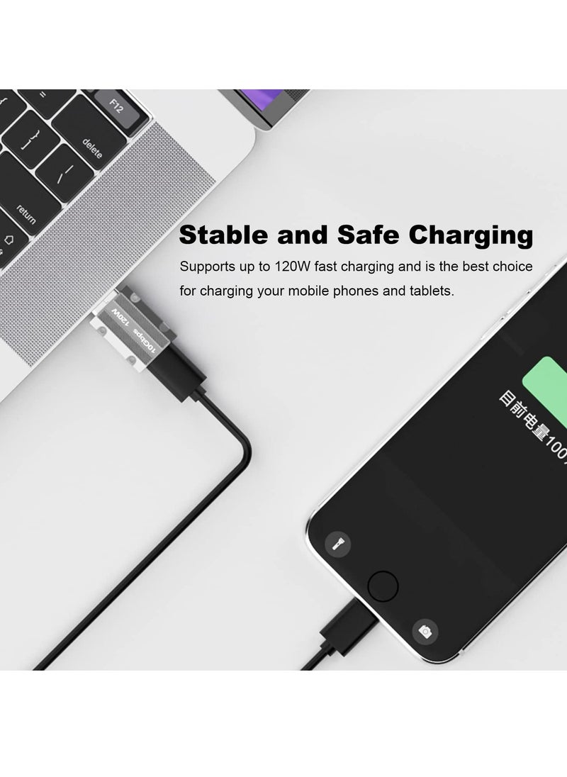 SYOSI - USB C to USB Adapter, 2PCS Zinc Alloy Shell Super Fast Charge 120w Converter, USB 3.0 Male to USB Type C Female Converter - Image 1
