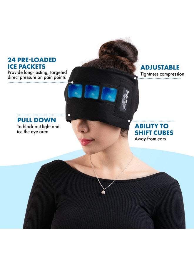 Headache Hat Headache Hat Halo - Migraine Relief Cap Long Lasting Cooling Ice Pack Mask - Cold Compress Head Wrap for Tension, Stress & Hangover Natural Cooling Therapy - Image 2