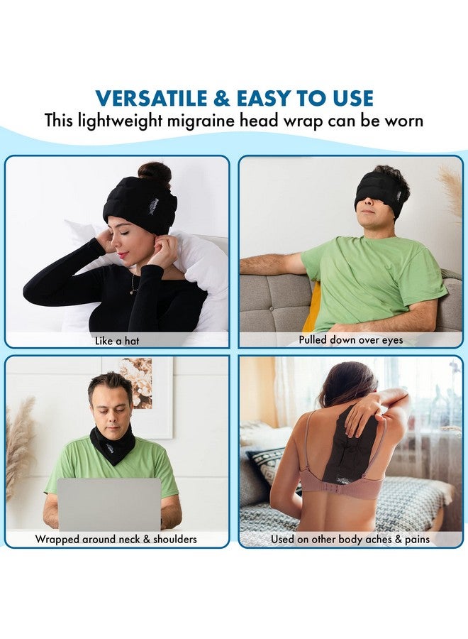Headache Hat Headache Hat Halo - Migraine Relief Cap Long Lasting Cooling Ice Pack Mask - Cold Compress Head Wrap for Tension, Stress & Hangover Natural Cooling Therapy - Image 5