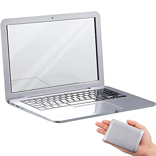 Jetec جيتك ميني كات لابتوب توى جيب مرآة كات لابتوب 37 x 25 إنش كمبيوتر صغير مزيف مرآة مدمجة لبيت الدمى سفر الحيوانات الأليفة مكياج ديكور فضي - Image 1