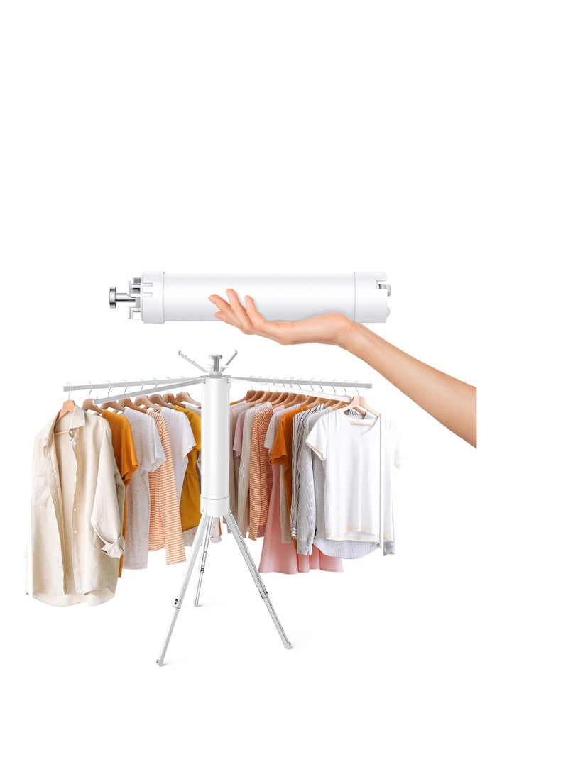 SYOSI Tripod Clothes Drying Rack, Portable, Foldable and Space Saving, Collapsible Drying Rack for Laundry, Travel, Indoor, Outdoor, A Folding Clothing Rack for Both Travel and Daily Family Use - Image 1