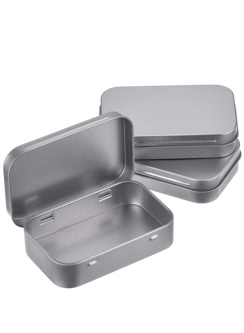 إيليلي مجموعة من 6 علب معدنية مستطيلة الشكل، مقاس 3.75 × 2.45 × 0.8 بوصة، صندوق معدني صغير، مجموعة تخزين صغيرة، حاويات محمولة بمفصلات لتخزين سماعات الأذن وكابلات الشحن والبطاقات ومنظم المنزل - Image 2