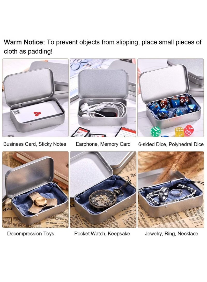 إيليلي مجموعة من 6 علب معدنية مستطيلة الشكل، مقاس 3.75 × 2.45 × 0.8 بوصة، صندوق معدني صغير، مجموعة تخزين صغيرة، حاويات محمولة بمفصلات لتخزين سماعات الأذن وكابلات الشحن والبطاقات ومنظم المنزل - Image 5