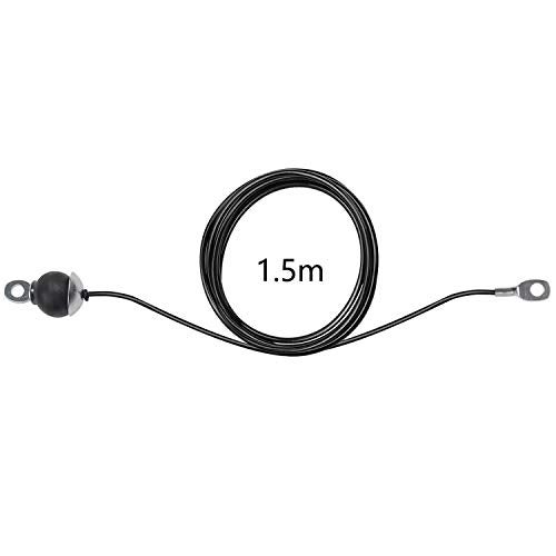 LFJ Replacement Gym Cable Fitness Pulley Cable Steel Wire Rope for Cable Machine Home Gym Weight Lift Pulley System (Black with Stopper Ball, 59) - Image 3