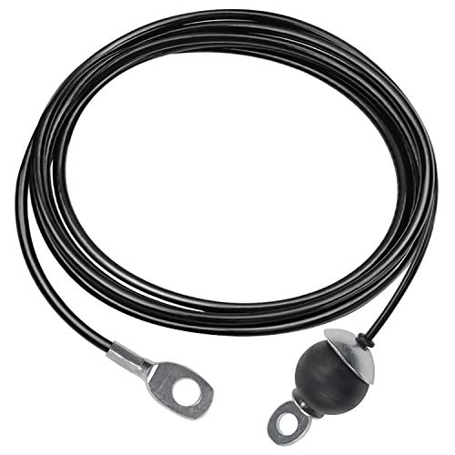 LFJ Replacement Gym Cable Fitness Pulley Cable Steel Wire Rope for Cable Machine Home Gym Weight Lift Pulley System (Black with Stopper Ball, 59) - Image 1