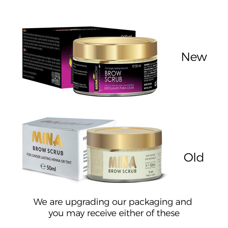 MinaiBrow MINA Brow Scrub | For Long-Lasting Henna Or Tint | Natural Extracts Gently Exfoliate The Skin | Prepare The Area For Henna Or Tint 50ml | Organic Brow Scrubber for Tinting Process - Image 2