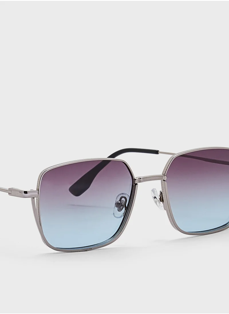 Robert Wood Polarized Lens Square Aviator Sunglasses