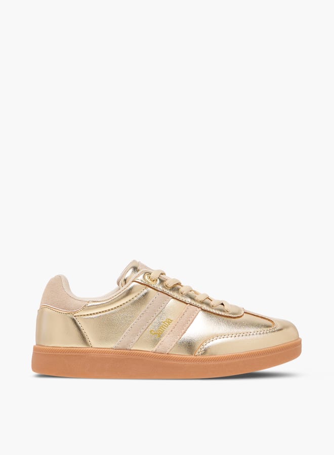 SAMBA Women's Panelled Ankle Sneakers with Lace-Up Closure - Image 3