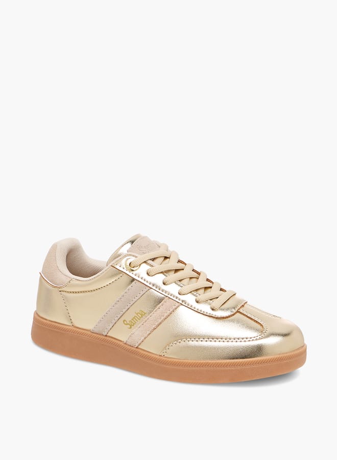 SAMBA Women's Panelled Ankle Sneakers with Lace-Up Closure - Image 1