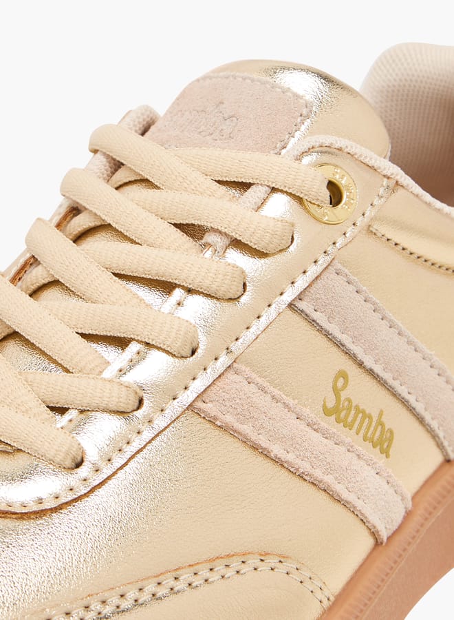 SAMBA Women's Panelled Ankle Sneakers with Lace-Up Closure - Image 4