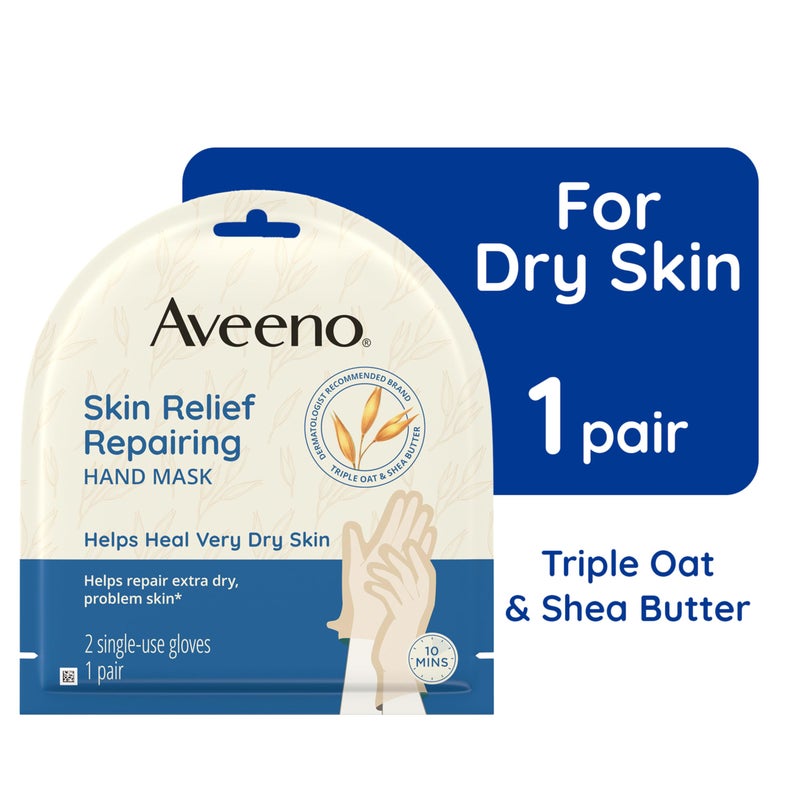 Aveeno Sensitive Skin Essentials Gift Set with Daily Moisturizing Lotion, Daily Moisturizing Body Wash, Calm + Restore Makeup Removing Wipes, & Skin Relief Repairing Hand Mask, 4 items - Image 4