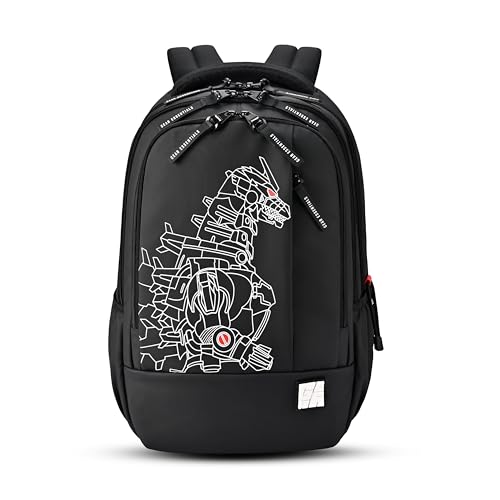 Gear Fiction 1 Backpack 17"/29L Medium Water Resistant School Bag/Casual Backpack/Daypack/Kids Bag for Boys/Girls (Black-Red) - Image 1