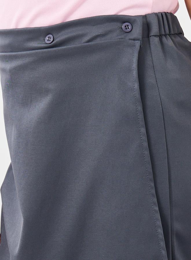 ستايلي سكورت ستيلي جيرلز مدرسي رمادي سادة بأزرار - Image 3