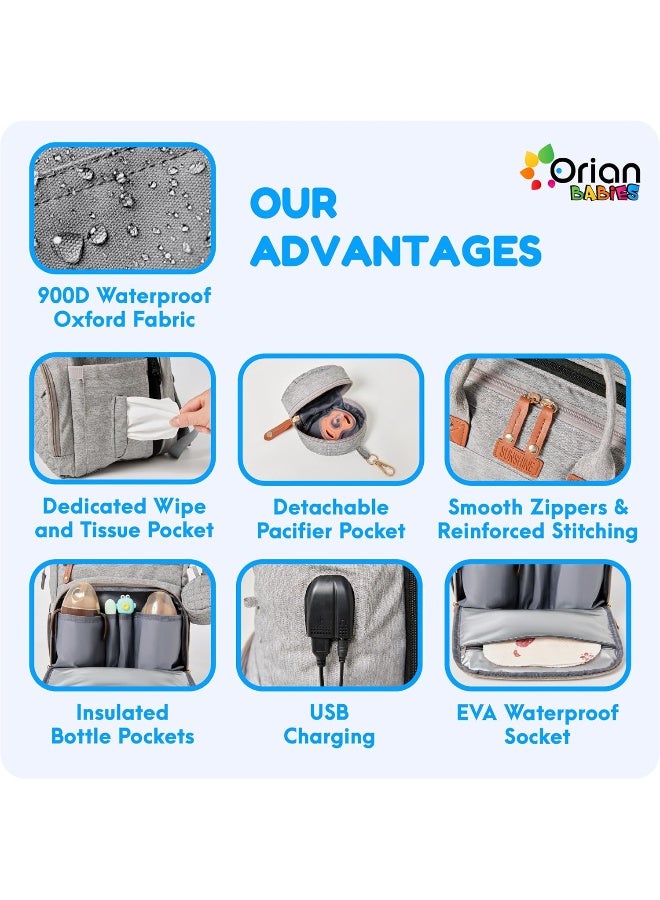 Orian حقيبة ظهر أورين لحفاضات الأطفال مع محطة تغيير - Image 3