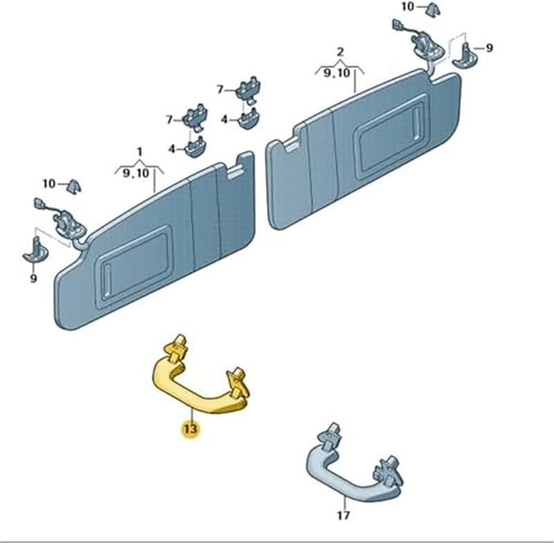 Wivplex Gray Roof Handle Pull for VW Polo - Image 3