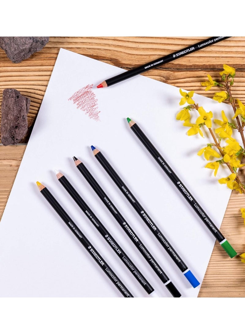 STAEDTLER 6-Piece Permanent Waterproof Colouring Pencils Assorted Colours - Image 5
