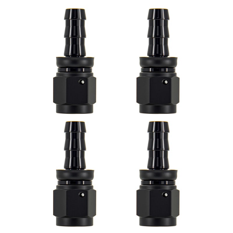 CNRAQR 6AN Straight Push Lock Hose Fitting End Aluminum Black 4PCS - Image 3