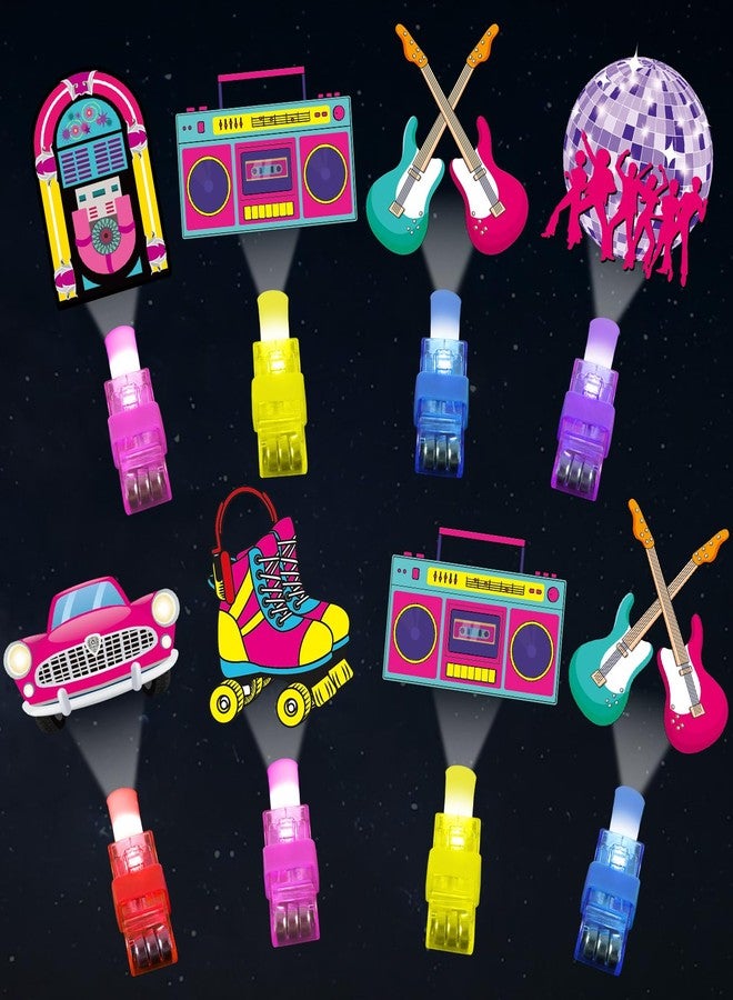 Oitnlaughter 36 PCS 1950s Retro Party Favors 50s Theme LED Finger Lights Glow in the Dark Light Up Back to 50s Toys Back to School Supplies Classroom Prizes Goodie bag stuffers Gifts for Kids Boys Girls Birthday - Image 1