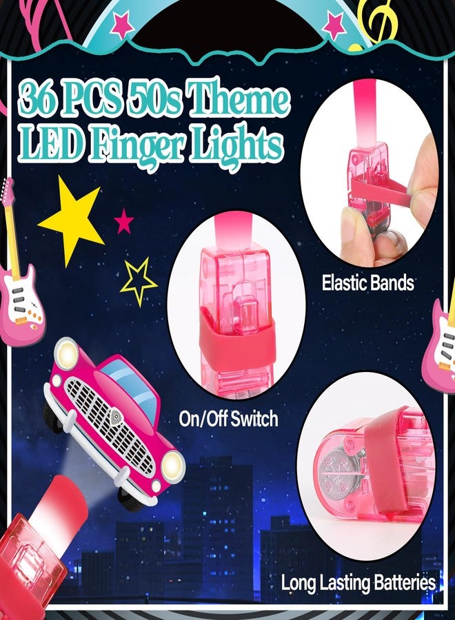 Oitnlaughter 36 PCS 1950s Retro Party Favors 50s Theme LED Finger Lights Glow in the Dark Light Up Back to 50s Toys Back to School Supplies Classroom Prizes Goodie bag stuffers Gifts for Kids Boys Girls Birthday - Image 3