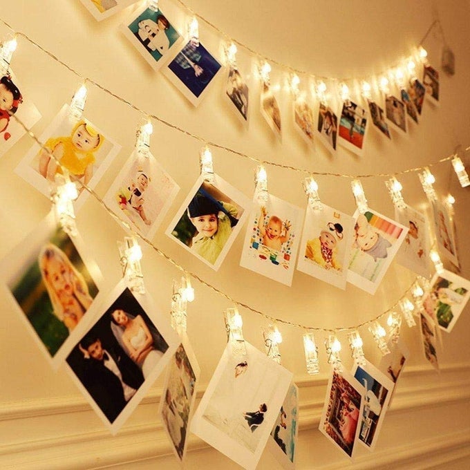 LED PHOTO CLIP COPPER STRING LIGHTS STARRY FAIRY WARM YELLOW LIGHTS BATTERY POWERED FOR HANG PICTURES CARDS BEDROOM WALL DECORATIONS CHRISTMAS PATIO HALLOWEEN THANKSGIVING WEDDINGPARTY DECOR