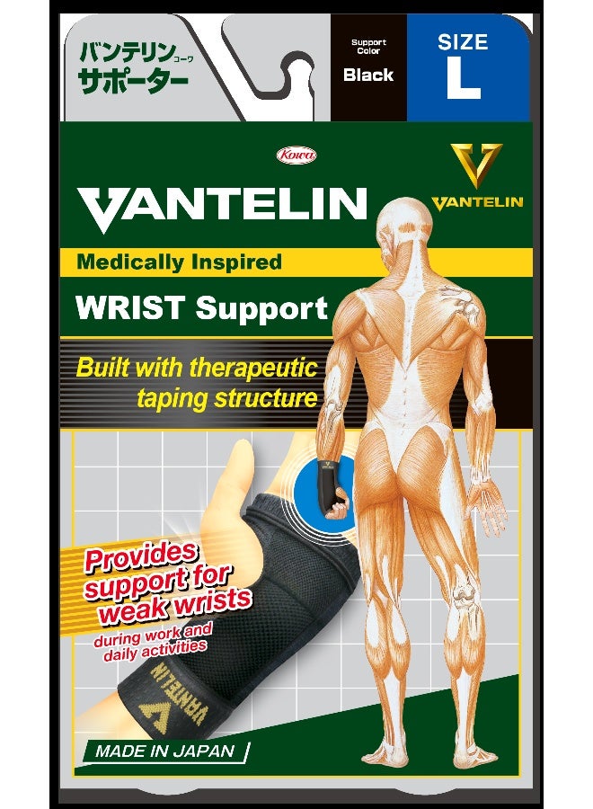 Kowa Vantelin Support Wrist L Size Black Colour Provides Support For Weak Wrists Wrist Support 1 Pc/Pack - Image 2