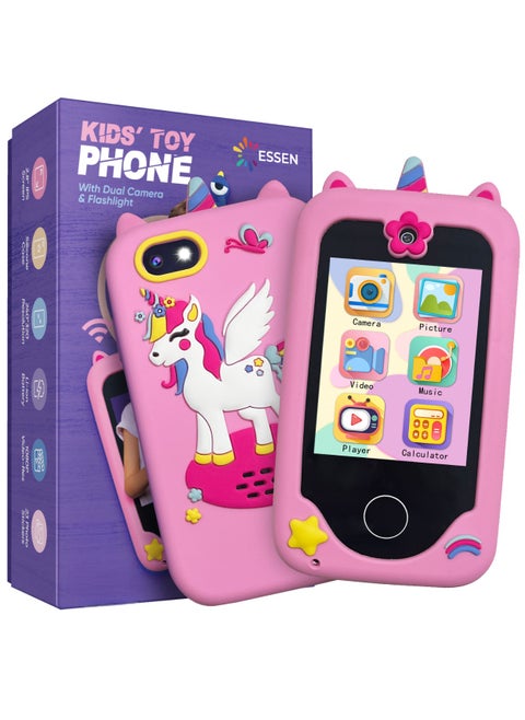 Kids Smart Phone Toys for Girls Ages 3-8 Toddler Play Travel Toys with Dual Camera Educational Learning Games Puzzles MP3 Music Player Birthday Gifts for Kids Girls 3 4 5 6 7 8 Year Old