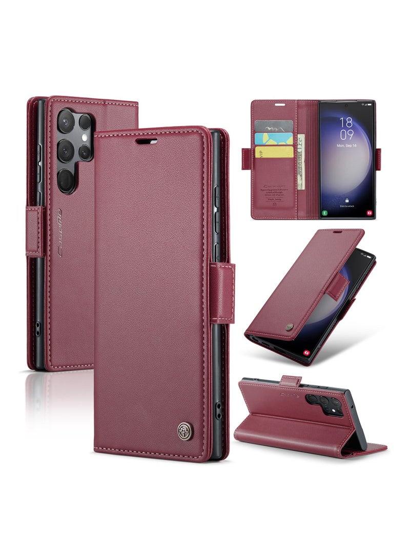 Suteni Flip Cover Card Slots Leather Phone Case for Samsung - Image 3