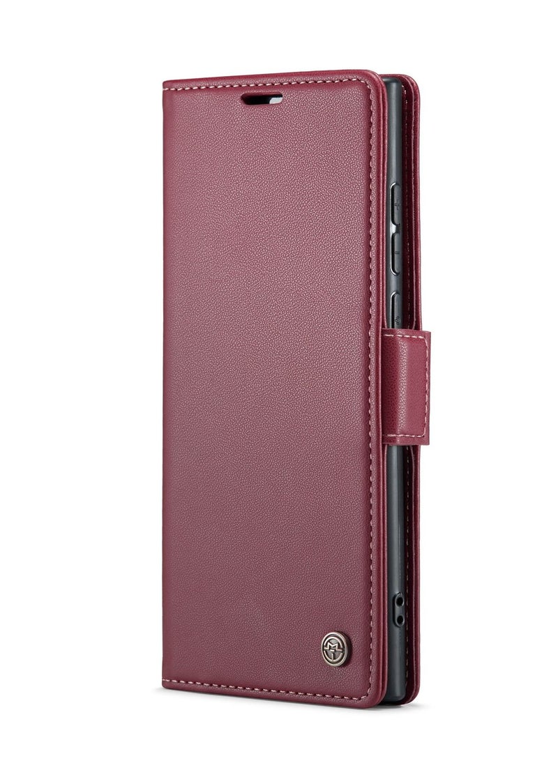 Suteni Flip Cover Card Slots Leather Phone Case for Samsung - Image 1