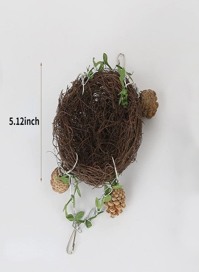 Barn Eleven Natural Rattan Nest Small Medium Large Bird Swing for Parrot Parakeet Cockatiel Conure Cockatoo Macaw Amazon African Grey Lovebird Finch Canary Budgie Cage Perch Toy (Small) - Image 2