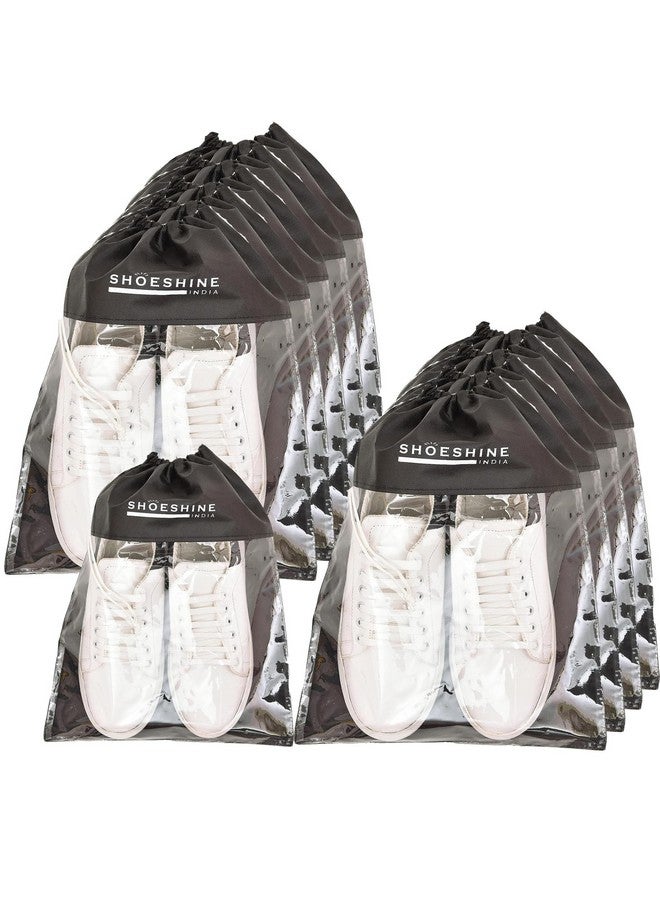 SHOESHINE SHOESHINE Shoes Bag (Pack of 10 Shoe Bags) Travel Shoe Pouch with Big Clear Window - Unisex Shoe Covers Pouches | Travelling Shoes Organizer for Men & Women - Image 1