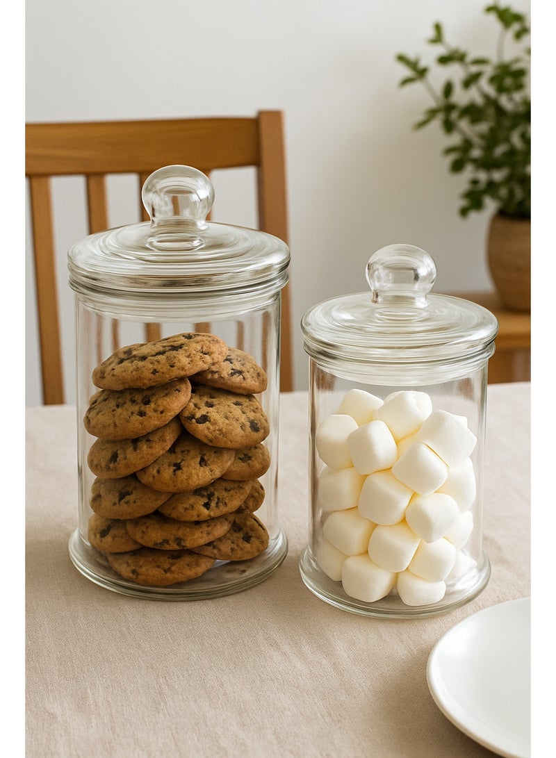 ليفينج طقم برطمان زجاجي للتخزين ، محكم الغلق بغطاء زجاجي ، 2 قطعة - Image 1