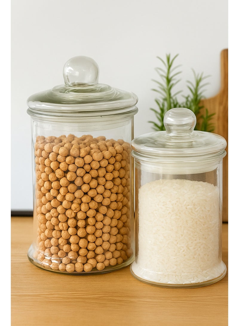 ليفينج طقم برطمان زجاجي للتخزين ، محكم الغلق بغطاء زجاجي ، 2 قطعة - Image 2