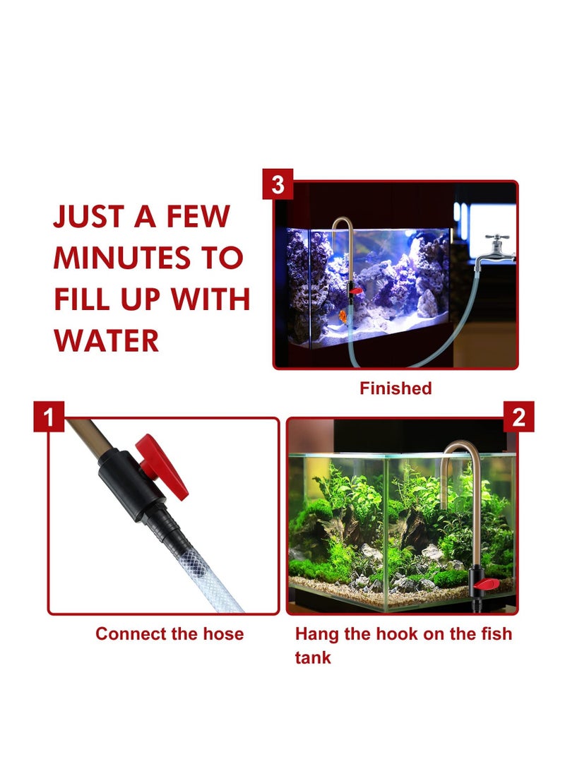 SYOSI - Aquarium Fish Tank Hook Water Changer, Adjustable Flow, Quality PVC,Quickly and Efficiently Helps Fill Your Water, Aquarium Vacuum Water Filler for Fish Tank, Suit for 1/2'', 5/8'' 3/4'' Hose - Image 1