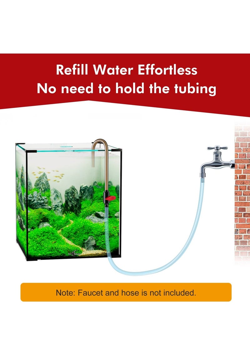 SYOSI - Aquarium Fish Tank Hook Water Changer, Adjustable Flow, Quality PVC,Quickly and Efficiently Helps Fill Your Water, Aquarium Vacuum Water Filler for Fish Tank, Suit for 1/2'', 5/8'' 3/4'' Hose - Image 1