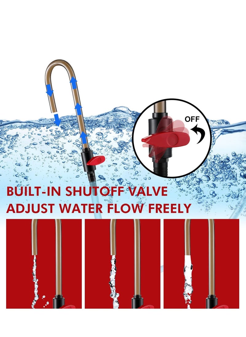 SYOSI - Aquarium Fish Tank Hook Water Changer, Adjustable Flow, Quality PVC,Quickly and Efficiently Helps Fill Your Water, Aquarium Vacuum Water Filler for Fish Tank, Suit for 1/2'', 5/8'' 3/4'' Hose - Image 1