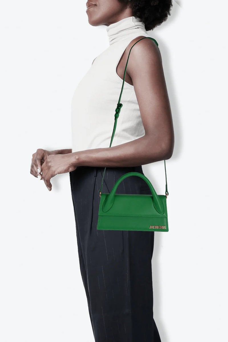 JACQUEMUS Le Chiquito Long Handbag Tote Bag Leather Flap Long With Crossbody Strap - Image 5