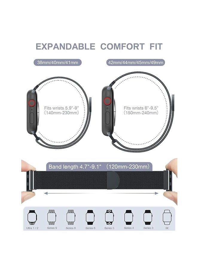 Compatible with Apple Watch Band  41mm 40mm 38mm /S10-42mm for Women and Men, Magnetic Metal Stainless Steel Strap Wristband Compatible for iWatch Series 10 9 8 7 6 5 4 3 2 1 SE Star Light - Image 3