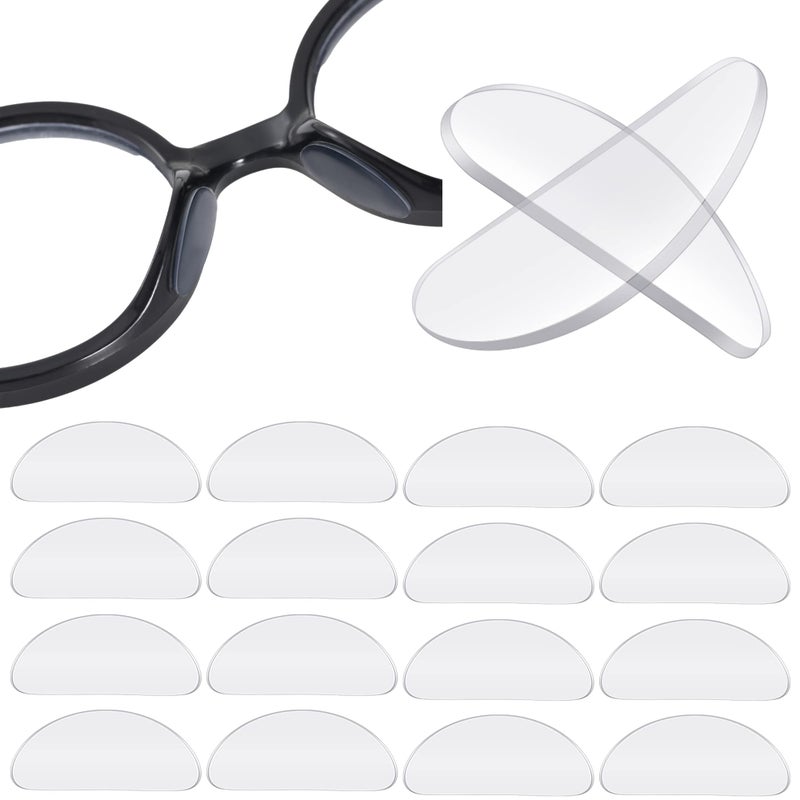TOODOO 18 Pairs Eyeglasses Nose Pads Adhesive Silicone Glasses Replacement Anti Slip Nosepads for Eyeglass Glasses Sunglasses Transparent 1mm - Image 1