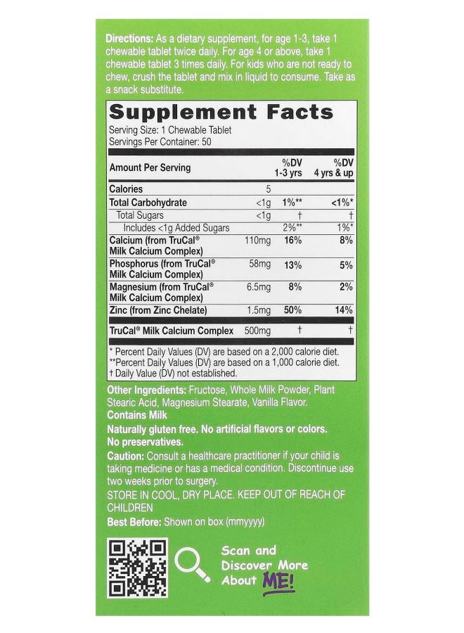 CATALO Children's Milk Calcium Formula Zinc 50 Chewable Tablets - Image 2