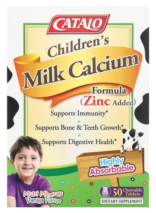 CATALO Children's Milk Calcium Formula Zinc 50 Chewable Tablets - Image 1