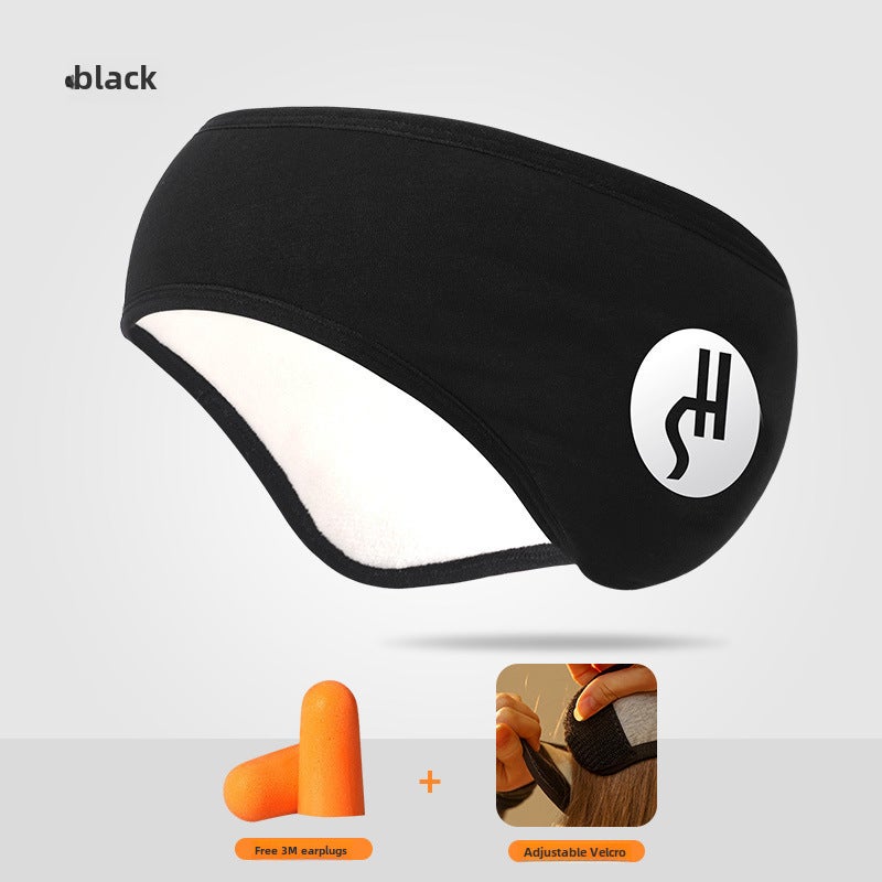 Winter Velvet Adjustable Earmuffs for Women Black (Velcro + earplugs) DEZ26