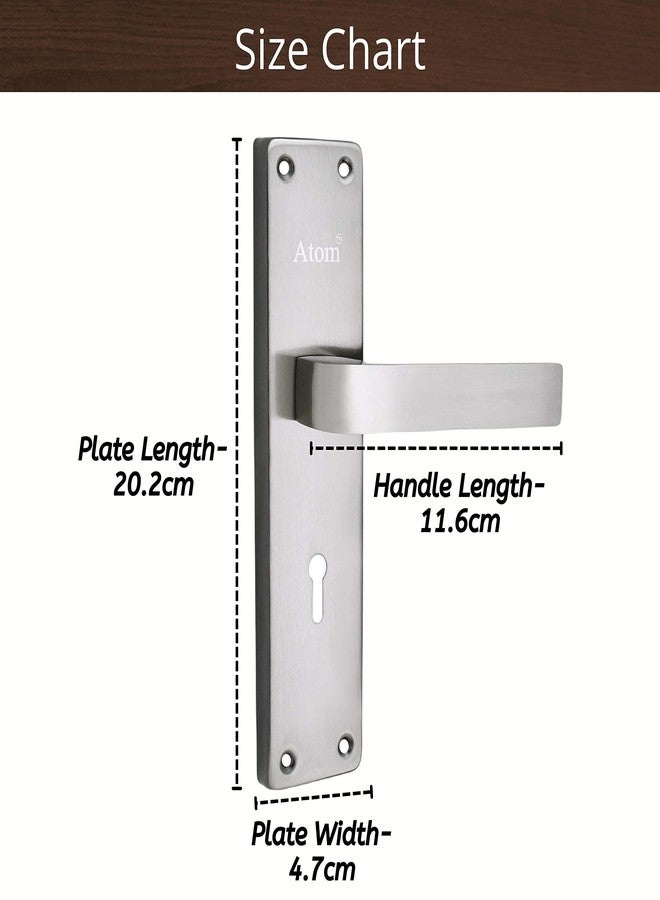 Atom Main Door Mortise Lock with Handle,Bedroom, Bathroom, Silver Satin Antique Finish | 3 Keys | 6 Lever Double Stage Lockset for House Hotel Office(803KY) - Image 5