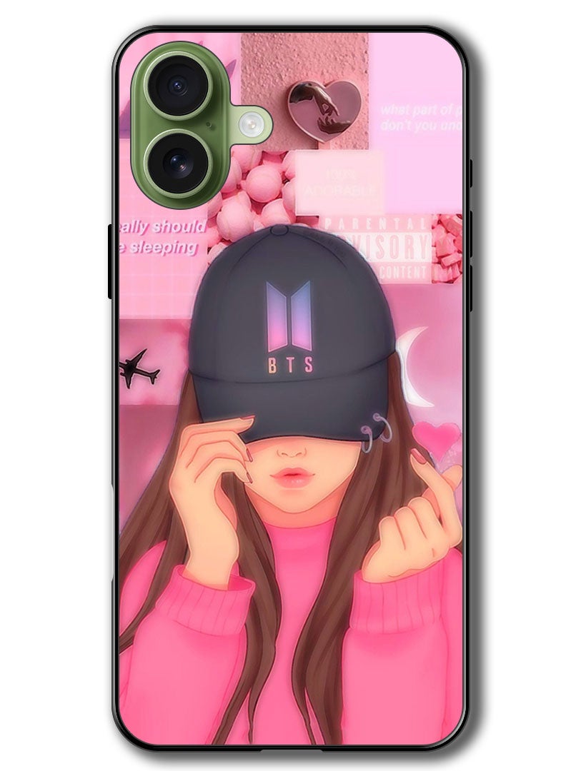 Theodor Case Compatible with Apple iPhone 17 6.3 Inch Protection Shockproof Bumper Cover Girl BTS Cap Snap - Image 1